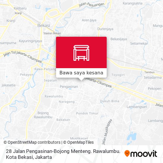 Peta 28 Jalan Pengasinan-Bojong Menteng. Rawalumbu. Kota Bekasi