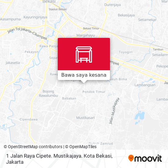 Peta 1 Jalan Raya Cipete. Mustikajaya. Kota Bekasi