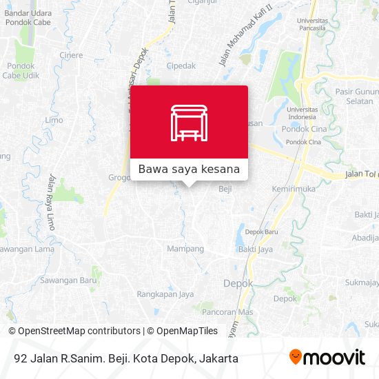 Peta 92 Jalan R.Sanim. Beji. Kota Depok