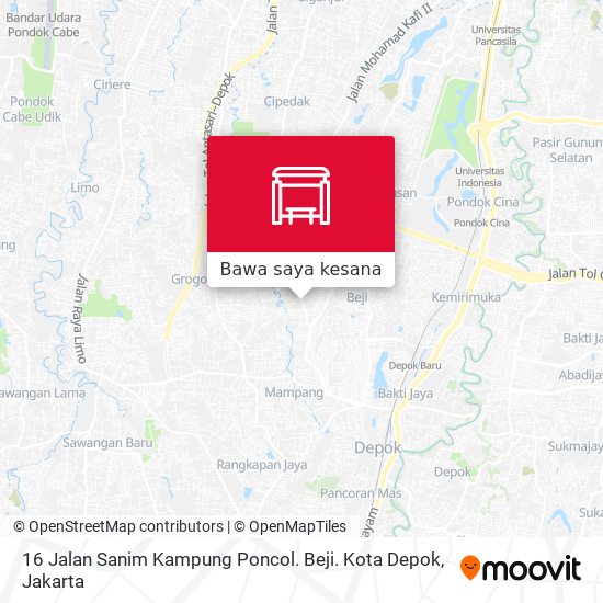 Peta 16 Jalan Sanim Kampung Poncol. Beji. Kota Depok