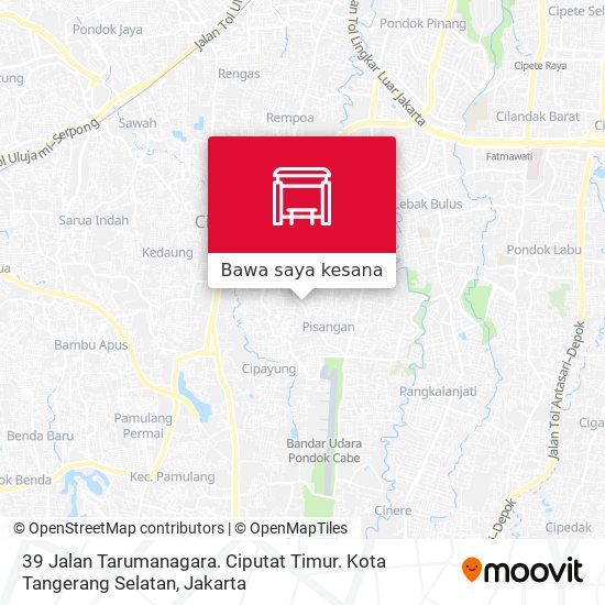 Peta 39 Jalan Tarumanagara. Ciputat Timur. Kota Tangerang Selatan