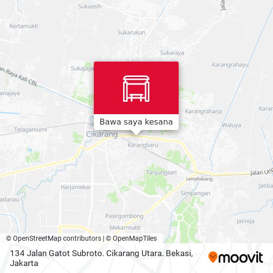 Peta 134 Jalan Gatot Subroto. Cikarang Utara. Bekasi