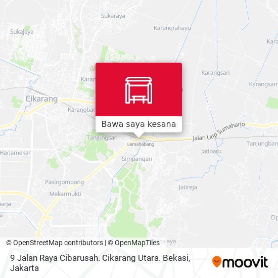 Peta 9 Jalan Raya Cibarusah. Cikarang Utara. Bekasi