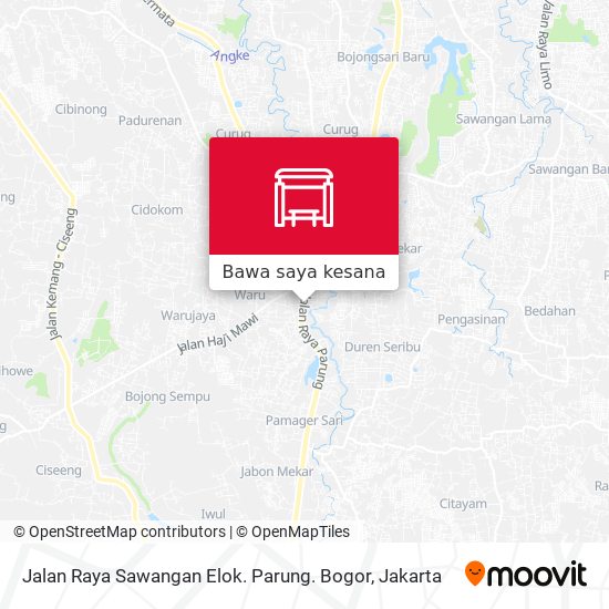 Peta Jalan Raya Sawangan Elok. Parung. Bogor