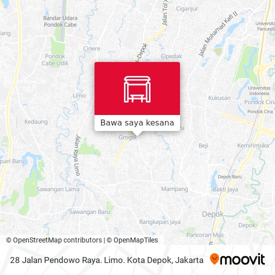 Peta 28 Jalan Pendowo Raya. Limo. Kota Depok