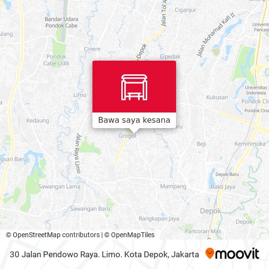 Peta 30 Jalan Pendowo Raya. Limo. Kota Depok