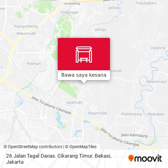 Peta 26 Jalan Tegal Danas. Cikarang Timur. Bekasi