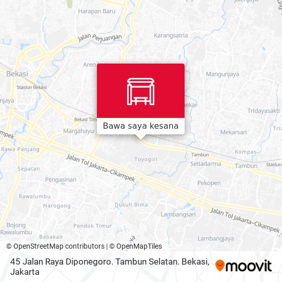 Peta 45 Jalan Raya Diponegoro. Tambun Selatan. Bekasi