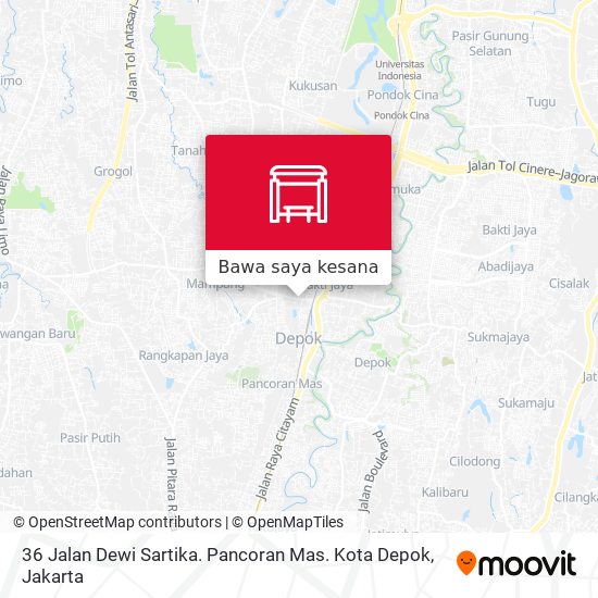 Peta 36 Jalan Dewi Sartika. Pancoran Mas. Kota Depok