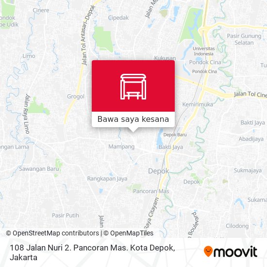 Peta 108 Jalan Nuri 2. Pancoran Mas. Kota Depok