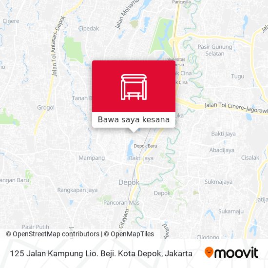 Peta 125 Jalan Kampung Lio. Beji. Kota Depok
