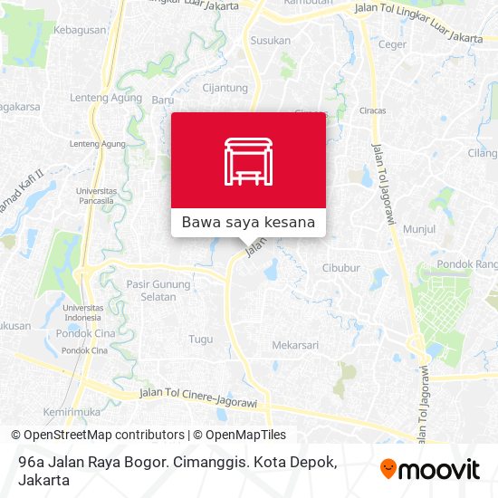 Peta 96a Jalan Raya Bogor. Cimanggis. Kota Depok