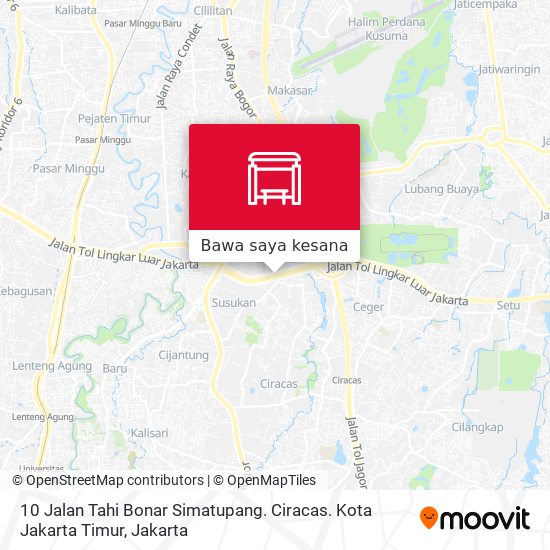 Peta 10 Jalan Tahi Bonar Simatupang. Ciracas. Kota Jakarta Timur