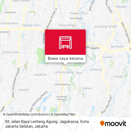 Peta 58 Jalan Raya Lenteng Agung. Jagakarsa. Kota Jakarta Selatan