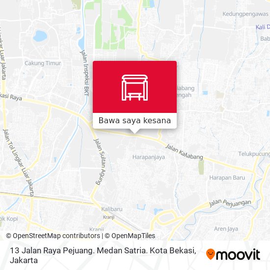 Peta 13 Jalan Raya Pejuang. Medan Satria. Kota Bekasi