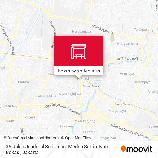 Peta 36 Jalan Jenderal Sudirman. Medan Satria. Kota Bekasi