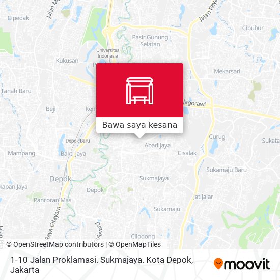 Peta 1-10 Jalan Proklamasi. Sukmajaya. Kota Depok