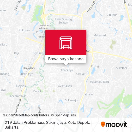 Peta 219 Jalan Proklamasi. Sukmajaya. Kota Depok