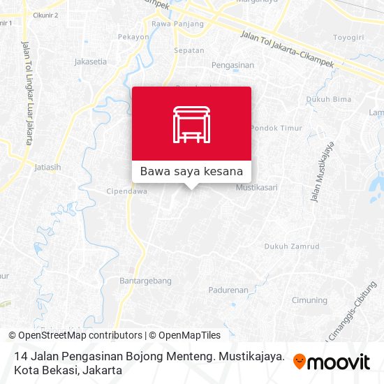 Peta 14 Jalan Pengasinan Bojong Menteng. Mustikajaya. Kota Bekasi