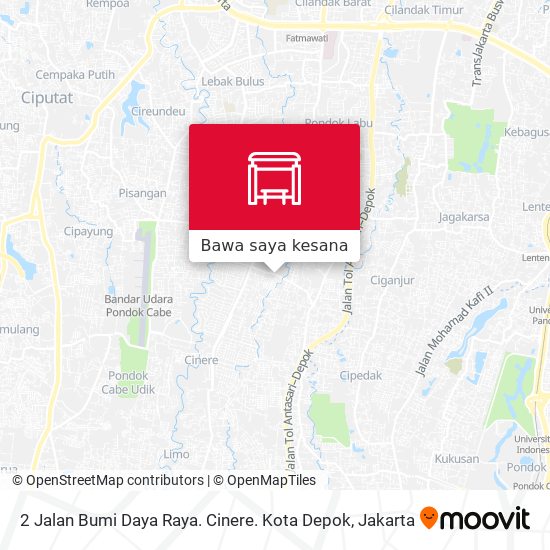 Peta 2 Jalan Bumi Daya Raya. Cinere. Kota Depok