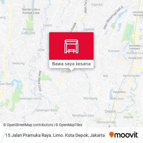 Peta 15 Jalan Pramuka Raya. Limo. Kota Depok