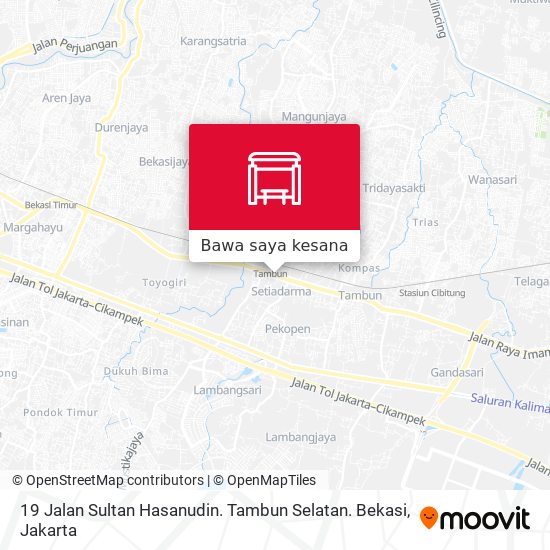 Peta 19 Jalan Sultan Hasanudin. Tambun Selatan. Bekasi