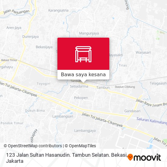 Peta 123 Jalan Sultan Hasanudin. Tambun Selatan. Bekasi