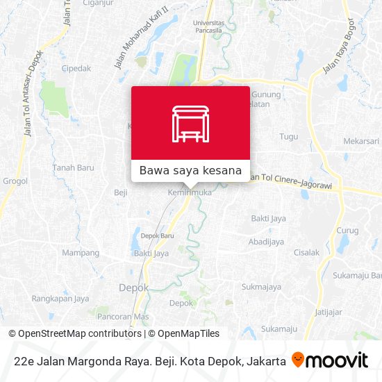Peta 22e Jalan Margonda Raya. Beji. Kota Depok
