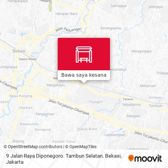 Peta 9 Jalan Raya Diponegoro. Tambun Selatan. Bekasi