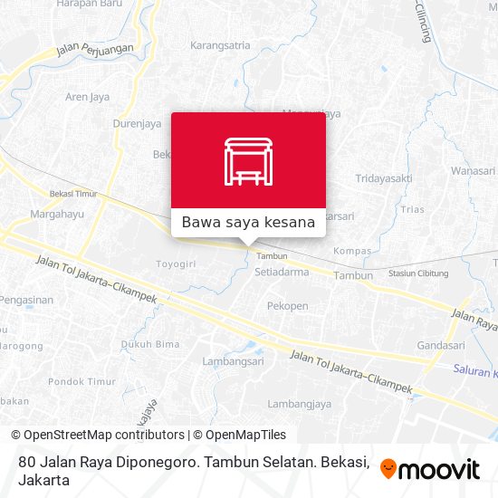 Peta 80 Jalan Raya Diponegoro. Tambun Selatan. Bekasi