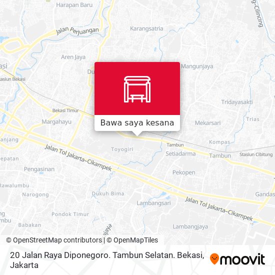 Peta 20 Jalan Raya Diponegoro. Tambun Selatan. Bekasi