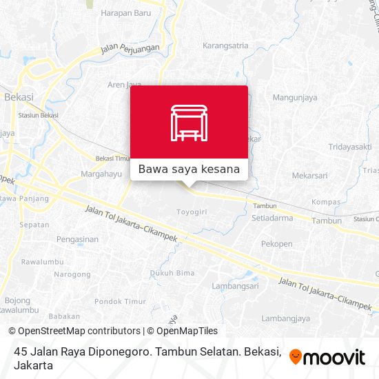 Peta 45 Jalan Raya Diponegoro. Tambun Selatan. Bekasi