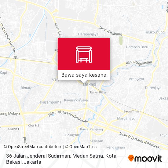 Peta 36 Jalan Jenderal Sudirman. Medan Satria. Kota Bekasi