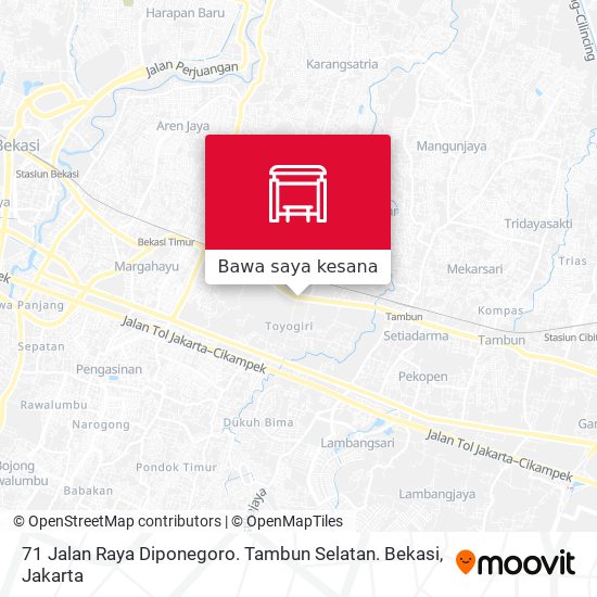 Peta 71 Jalan Raya Diponegoro. Tambun Selatan. Bekasi