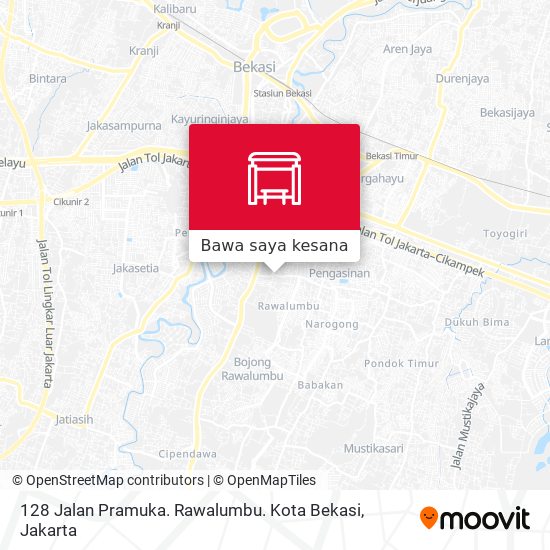 Peta 128 Jalan Pramuka. Rawalumbu. Kota Bekasi