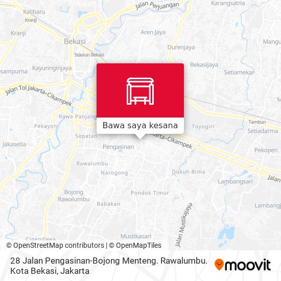 Peta 28 Jalan Pengasinan-Bojong Menteng. Rawalumbu. Kota Bekasi