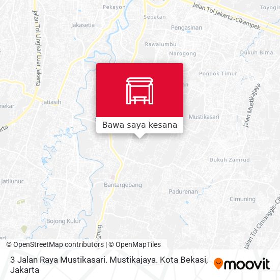 Peta 3 Jalan Raya Mustikasari. Mustikajaya. Kota Bekasi