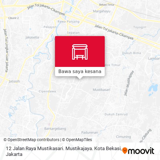 Peta 12 Jalan Raya Mustikasari. Mustikajaya. Kota Bekasi
