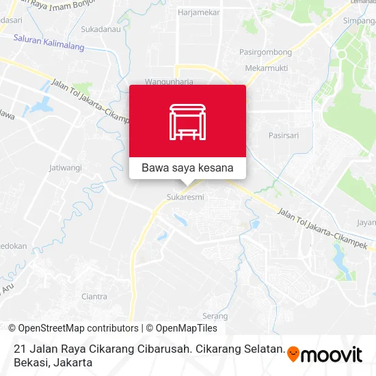 Peta 21 Jalan Raya Cikarang Cibarusah. Cikarang Selatan. Bekasi