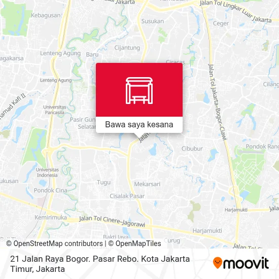 Perhentian 21 Jalan Raya Bogor. Pasar Rebo. Kota Jakarta Timur - Rute ...