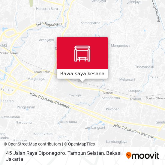 Peta 45 Jalan Raya Diponegoro. Tambun Selatan. Bekasi