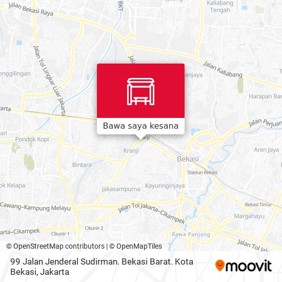 Peta 99 Jalan Jenderal Sudirman. Bekasi Barat. Kota Bekasi