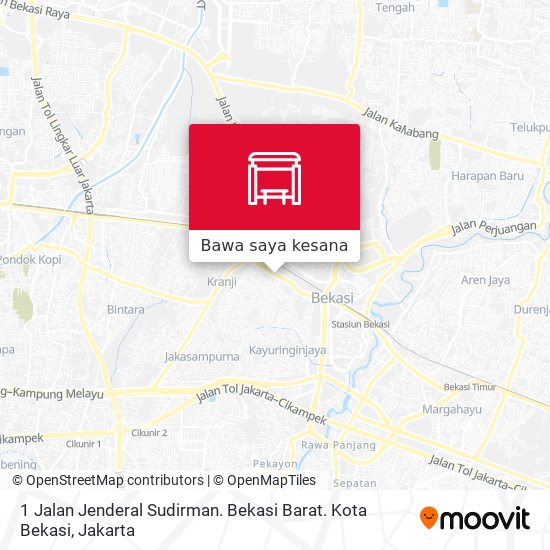 Peta 1 Jalan Jenderal Sudirman. Bekasi Barat. Kota Bekasi