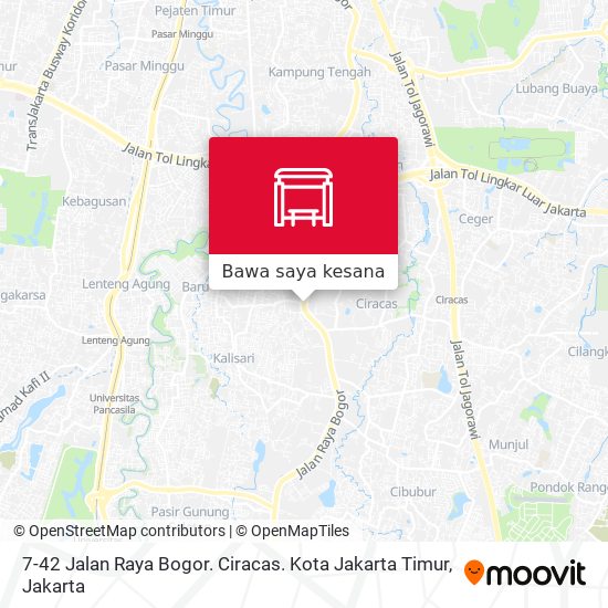 Peta 7-42 Jalan Raya Bogor. Ciracas. Kota Jakarta Timur