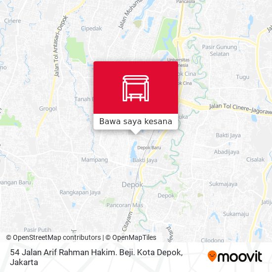 Peta 54 Jalan Arif Rahman Hakim. Beji. Kota Depok