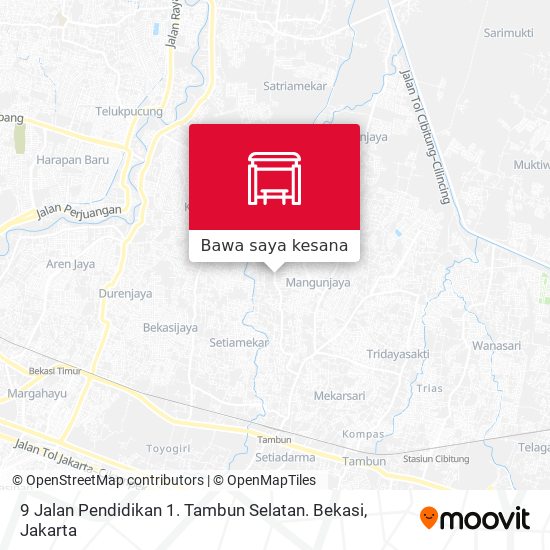 Peta 9 Jalan Pendidikan 1. Tambun Selatan. Bekasi