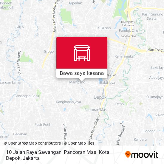 Peta 10 Jalan Raya Sawangan. Pancoran Mas. Kota Depok