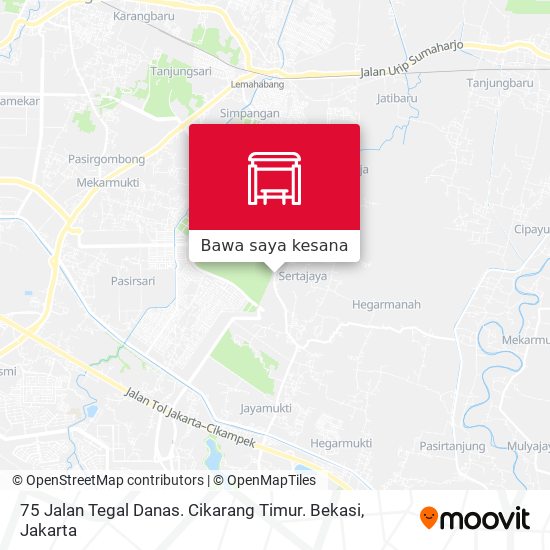 Peta 75 Jalan Tegal Danas. Cikarang Timur. Bekasi