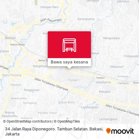 Peta 34 Jalan Raya Diponegoro. Tambun Selatan. Bekasi