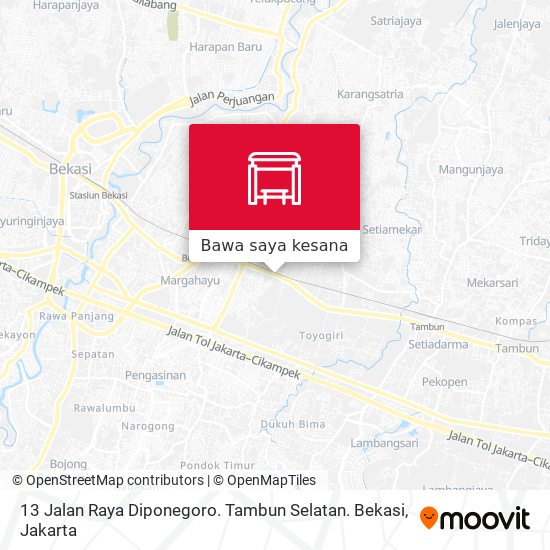 Peta 13 Jalan Raya Diponegoro. Tambun Selatan. Bekasi